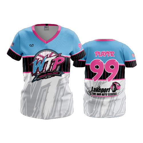 WOMENS V-NECK WARNING-TRACK-POWER-2