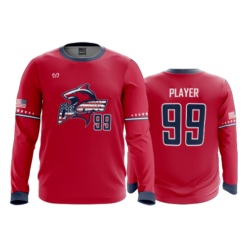 MENS SPORT CREW NECK LONGSLEEVE COLUMBUS-SHARKS-RED