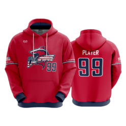 UNISEX FLEECE HOODY COLUMBUS-SHARKS-RED
