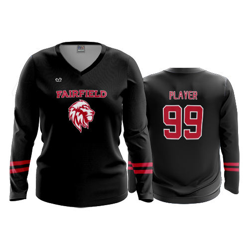 WOMENS V-NECK LONGSLEEVE FAIRFILED-BASKETBALL