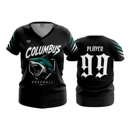WOMENS V-NECK COLUMBUS-SHARKS-1