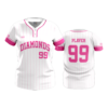 WOMENS 2-BUTTON SCOOP NECK LYCRA MESH DIAMONDS-PINK