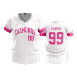 WOMENS V-NECK DIAMONDS-PINK