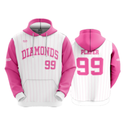 UNISEX FLEECE HOODY DIAMONDS-PINK