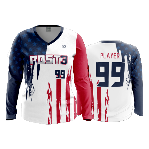WOMENS V-NECK LONGSLEEVE POST-3-1