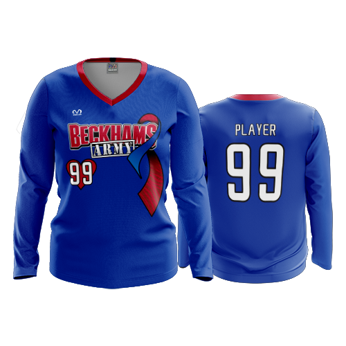 WOMENS V-NECK LONGSLEEVE BECKHAMS-ARMY