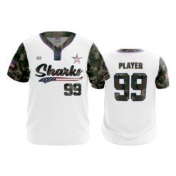 MENS 2-BUTTON SCOOP NECK LYCRA MESH CAMO-FIXES