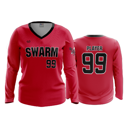 WOMENS V-NECK LONGSLEEVE SWARM-1