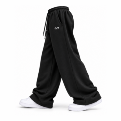 UNISEX BIG BAGS WIDE LEG SWEATS - BLACK