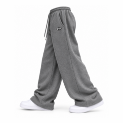 UNISEX BIG BAGS WIDE LEG SWEATS - CHARCOAL