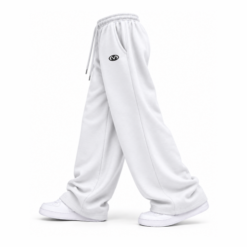 UNISEX BIG BAGS WIDE LEG SWEATS - WHITE