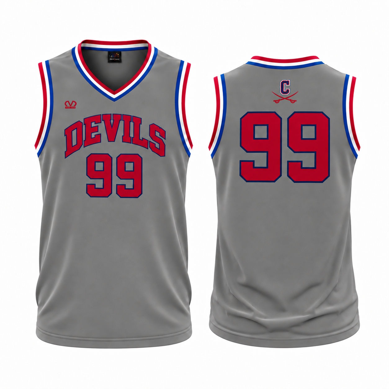 6206 MENS BASKETBALL RIBBED TRIMMED VNECK