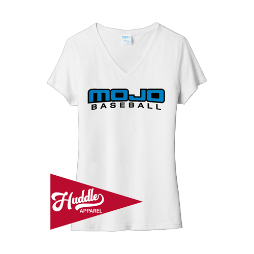 PORT WOMENS V-NECK T-SHIRT MOJO-BASEBALL-FR