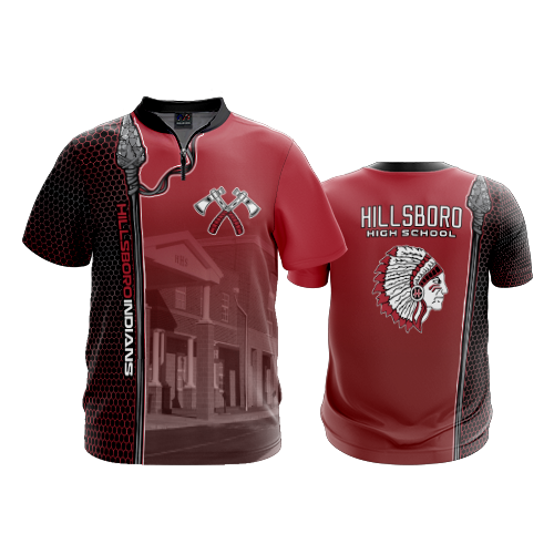 UNISEX QUARTER ZIP MICRO FIBER SHORT SLEEVE HILLSBORO-BOWLING