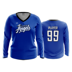 WOMENS V-NECK LONGSLEEVE LITTLE-ANGELS-BASKETBALL