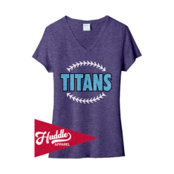 PORT WOMENS V-NECK T-SHIRT TITANS-FASTPITCH-FR